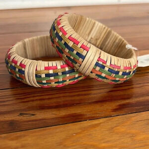 Altar'd State Set of Two Summer Rattan Chunky Braclets